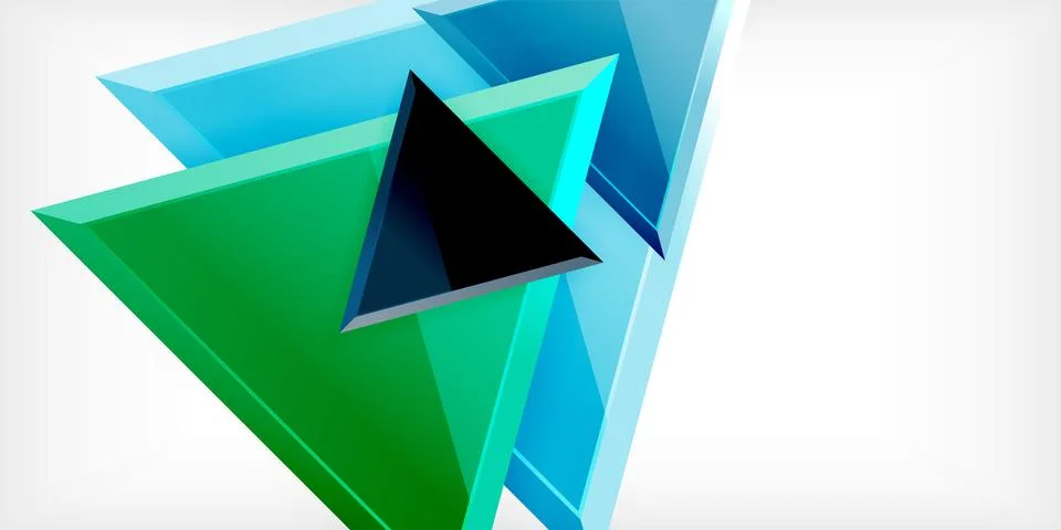 Abstract background - colorful triangles with 3d effect. Vector Illustration For Stockillustratie