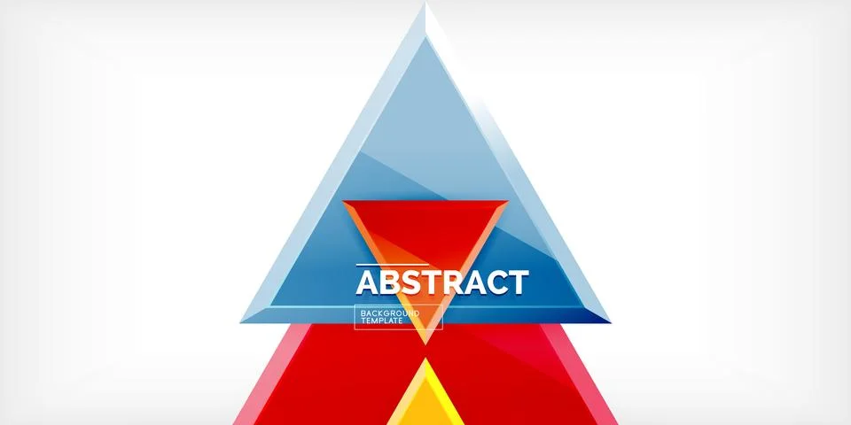 Abstract background - colorful triangles with 3d effect. Vector Illustration For 스톡 일러스트