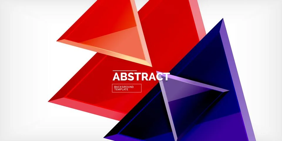 Abstract background - colorful triangles with 3d effect. Vector Illustration For Illustrazione stock