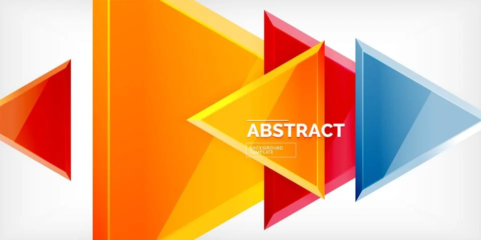 Abstract background - colorful triangles with 3d effect. Vector Illustration For 스톡 일러스트