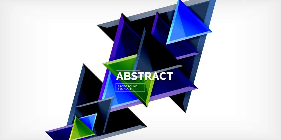 Abstract background - colorful triangles with 3d effect. Vector Illustration For イラスト素材
