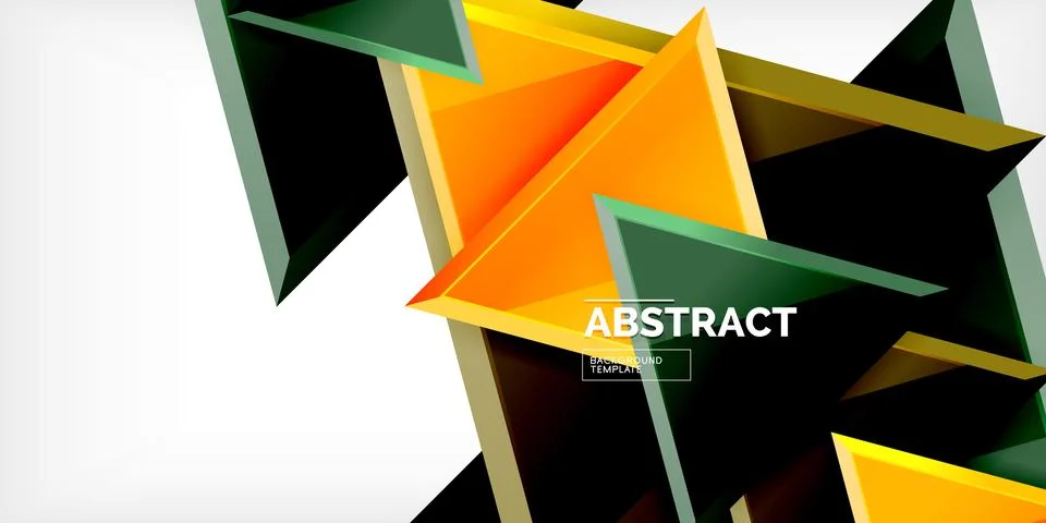Abstract background - colorful triangles with 3d effect. Vector Illustration For イラスト素材