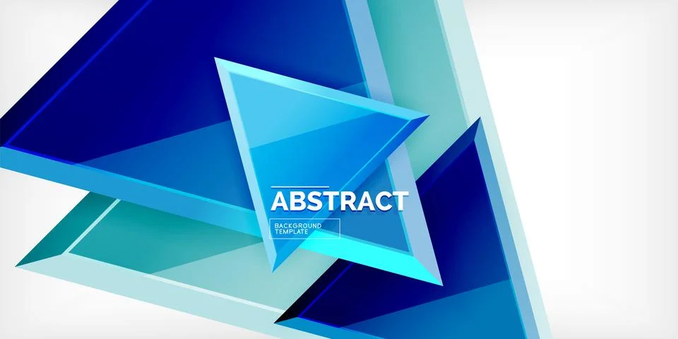 Abstract background - colorful triangles with 3d effect. Vector Illustration For 库存插图