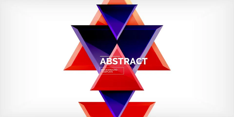 Abstract background - colorful triangles with 3d effect. Vector Illustration For Illustrazione stock