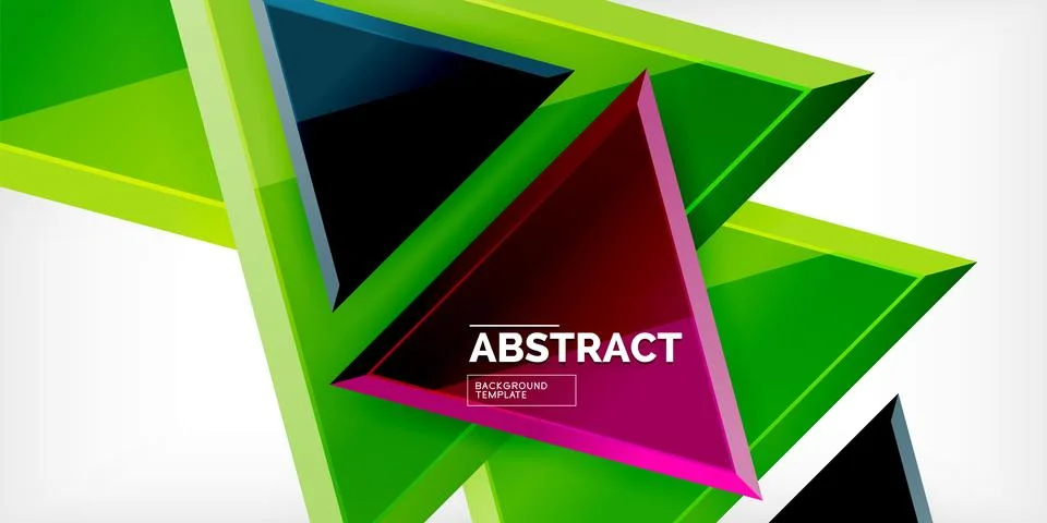 Abstract background - colorful triangles with 3d effect. Vector Illustration For 库存插图