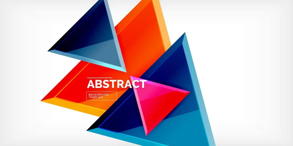 Abstract background - colorful triangles with 3d effect. Vector Illustration For Stock Illustration