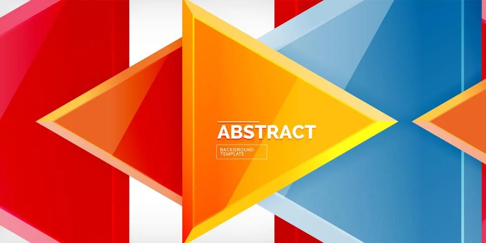 Abstract background - colorful triangles with 3d effect. Vector Illustration For Illustrazione stock