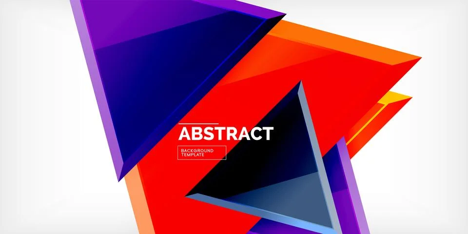 Abstract background - colorful triangles with 3d effect. Vector Illustration For イラスト素材