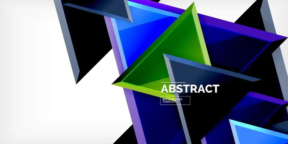 Abstract background - colorful triangles with 3d effect. Vector Illustration For Stock Illustration