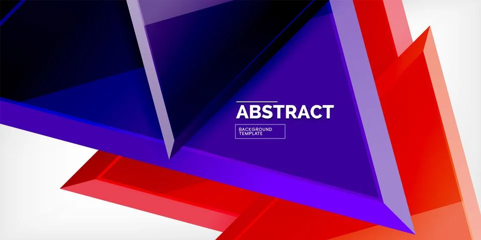 Abstract background - colorful triangles with 3d effect. Vector Illustration For Illustrazione stock