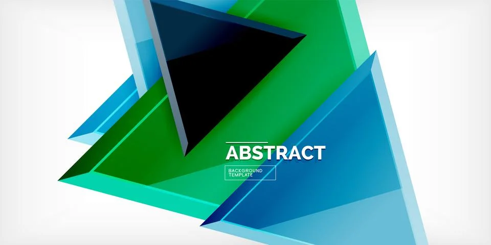 Abstract background - colorful triangles with 3d effect. Vector Illustration For 스톡 일러스트