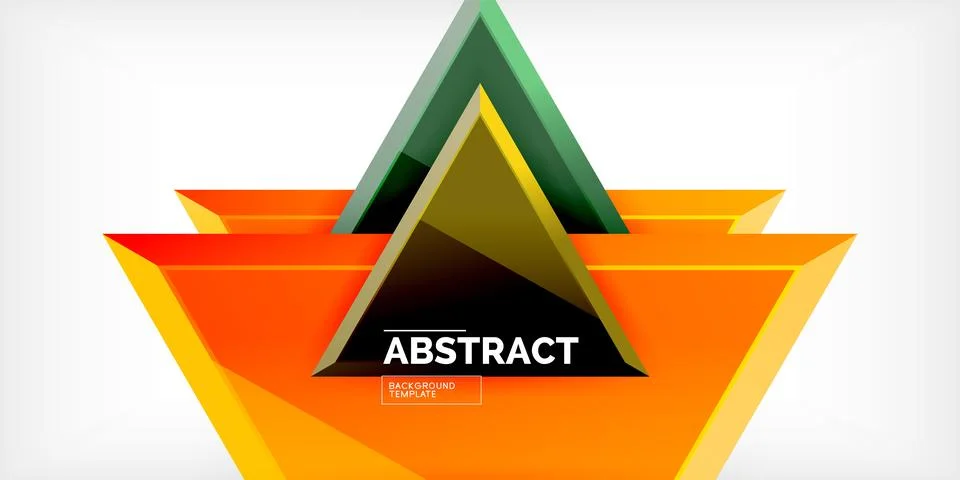 Abstract background - colorful triangles with 3d effect. Vector Illustration For Illustrazione stock