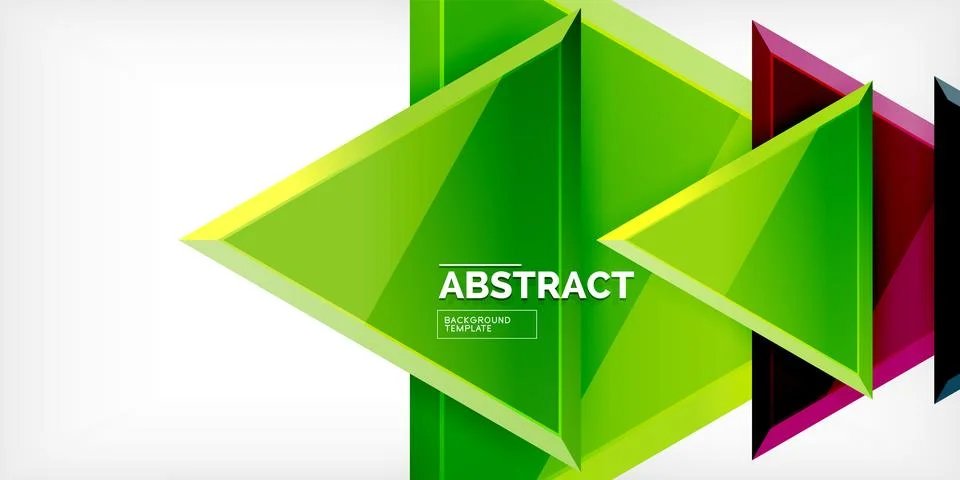 Abstract background - colorful triangles with 3d effect. Vector Illustration For 库存插图
