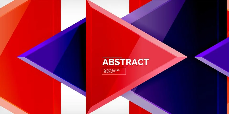 Abstract background - colorful triangles with 3d effect. Vector Illustration For 库存插图