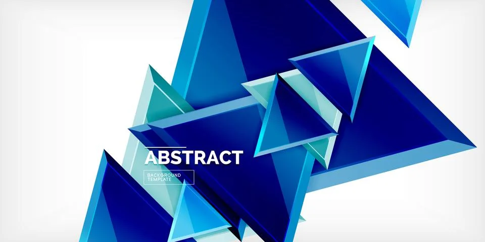Abstract background - colorful triangles with 3d effect. Vector Illustration For 库存插图