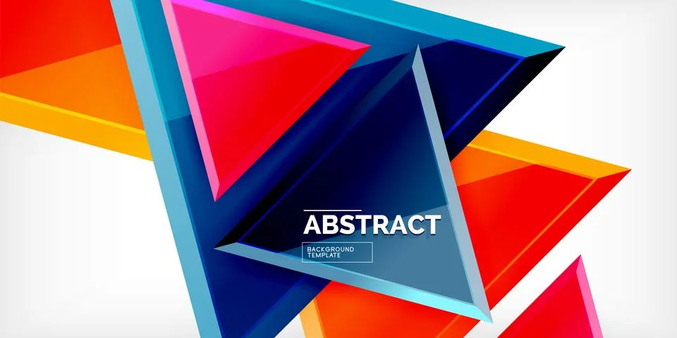 Abstract background - colorful triangles with 3d effect. Vector Illustration For 库存插图