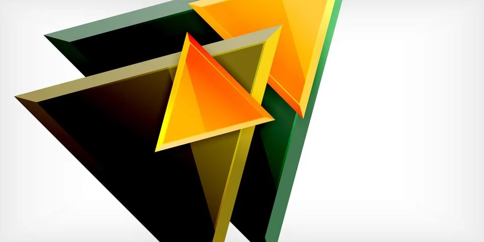 Abstract background - colorful triangles with 3d effect. Vector Illustration For 库存插图