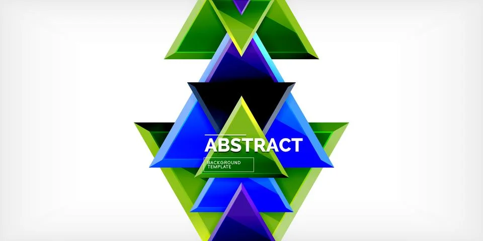 Abstract background - colorful triangles with 3d effect. Vector Illustratio.. 库存插图