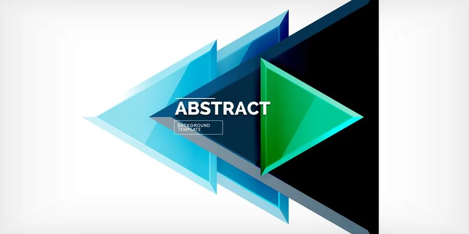 Abstract background - colorful triangles with 3d effect. Vector Illustratio.. Stock Illustration