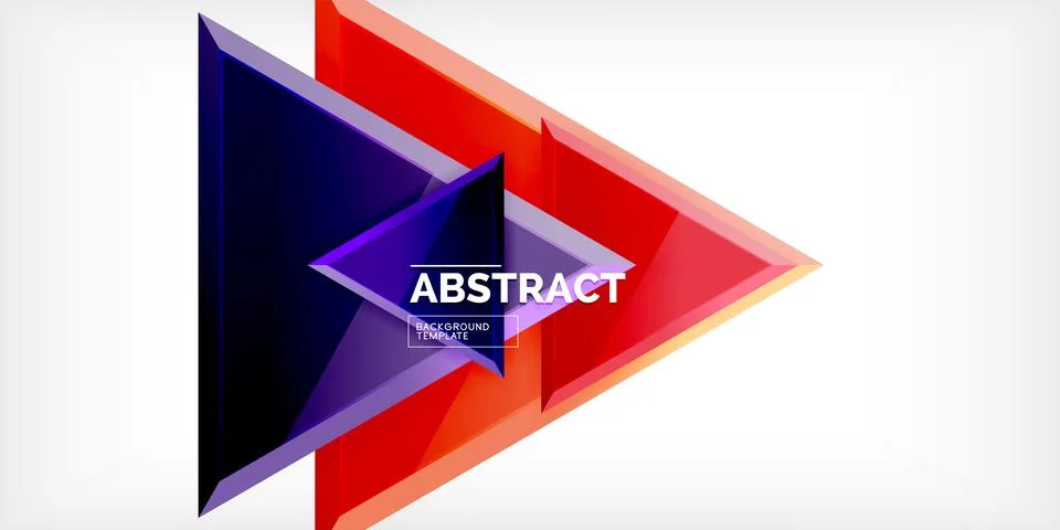 Abstract background - colorful triangles with 3d effect. Vector Illustration For Stockillustratie