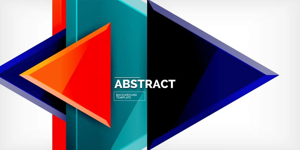 Abstract background - colorful triangles with 3d effect. Vector Illustration For Illustrazione stock
