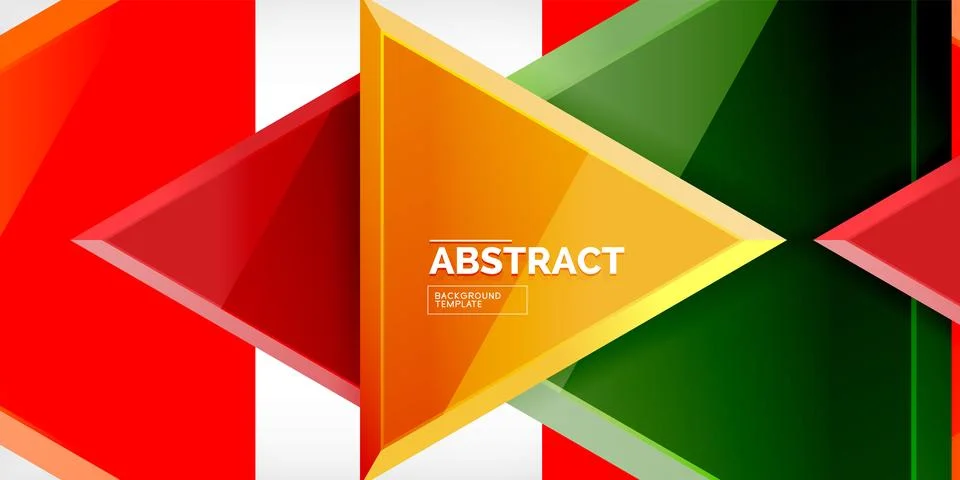 Abstract background - colorful triangles with 3d effect. Vector Illustration For 스톡 일러스트