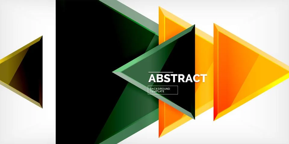 Abstract background - colorful triangles with 3d effect. Vector Illustration For Illustrazione stock