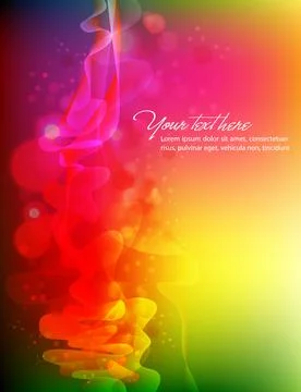 Abstract Background, Colorful Vector Waves, Smoke and Transparent Spheres Stock-Illustration