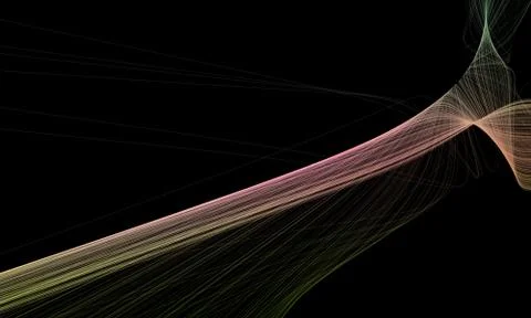 Abstract background with colorful wave on black background Stock Illustration