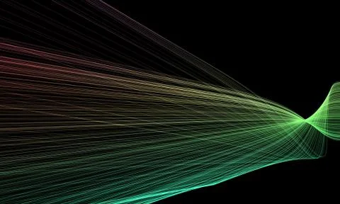 Abstract background with colorful wave on black background Stock Illustration
