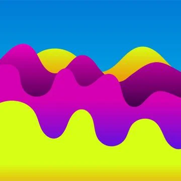 Abstract background with colorful waves. Bright banner with bright gradients. Stock Illustration