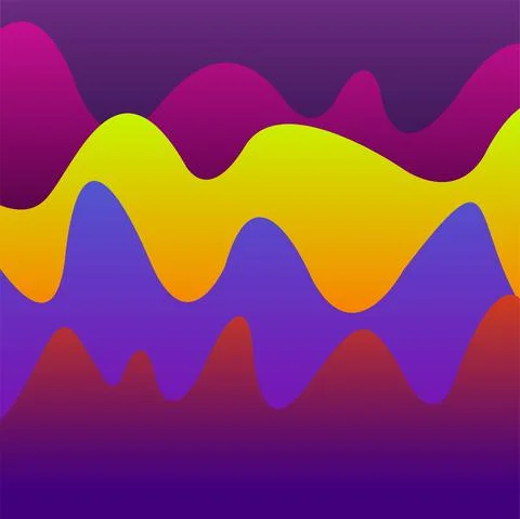 Abstract background with colorful waves. Bright banner with bright gradients Stock Illustration