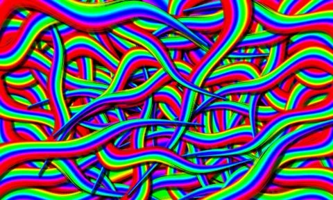 Abstract background of colorful waves pattern Stock Illustration