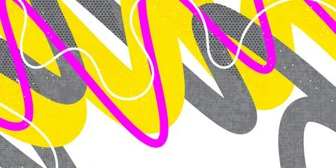 Abstract Background with Colorful Wavy Thick Lines and Texture Effect 스톡 일러스트
