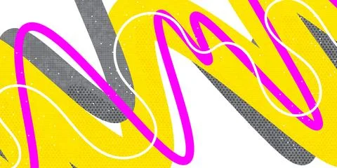Abstract Background with Colorful Wavy Thick Lines and Texture Effect Stock Illustration