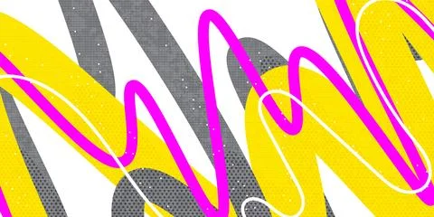 Abstract Background with Colorful Wavy Thick Lines and Texture Effect 스톡 일러스트