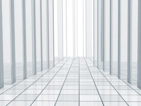 Abstract  background with columns and a tiled floor Stock Illustration