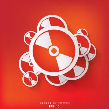 Abstract background with compact disk web icon Stock Illustration