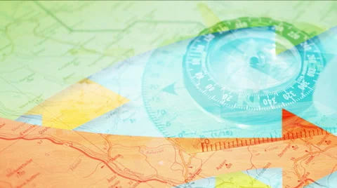 Abstract  background with compass and arrows. Stock Footage 49096371