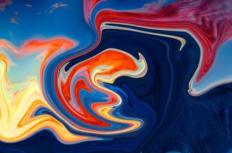 Abstract background of complementary colours of liquid marble Stock Photos