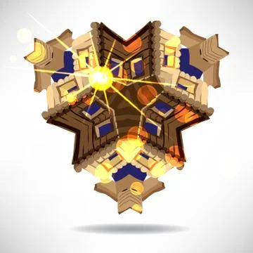 Abstract background of a complex circular symmetrical design wit Illustrazione stock