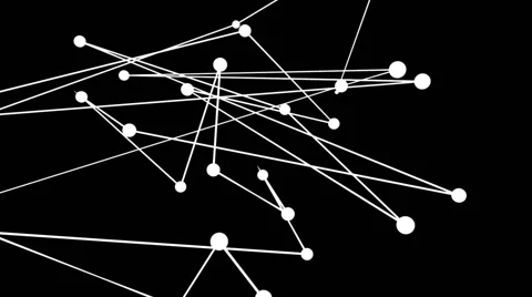 Abstract background of complex connected white dots in motion (FULL HD) Stockbeeldmateriaal 43184038