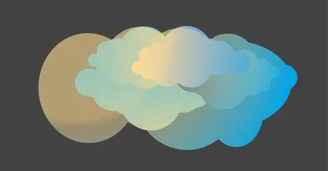 Abstract background composed of blue paper clouds over black vector illustr.. Stock Illustration