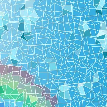 Abstract background, composed of blue sea and green bricks Illustrazione stock