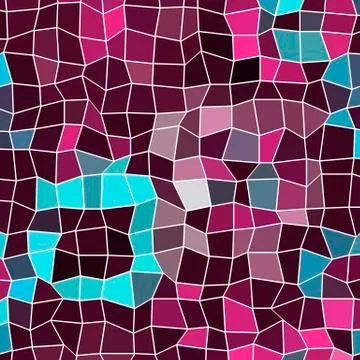 Abstract background, composed of blue sea and purple, lilac bricks Illustrazione stock