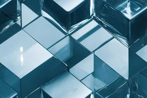 Abstract background composed by glass cubes, seamless pattern. Stock Illustration