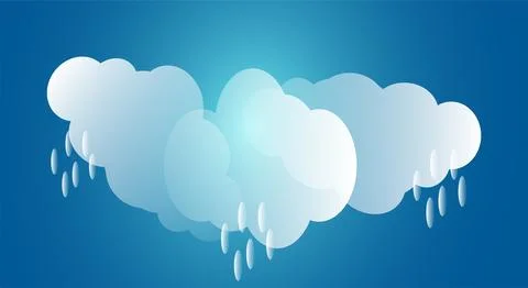 Abstract background composed of white paper clouds over light blue. vector .. Stock Illustration