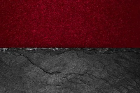 Abstract background composition of divided in the half matt vivid burgundy co Stock Photos