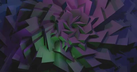 Abstract background composition flower low poly 3D illustration Ilustração Stock