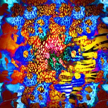 Abstract background composition, with paint strokes and splashes Illustrazione stock